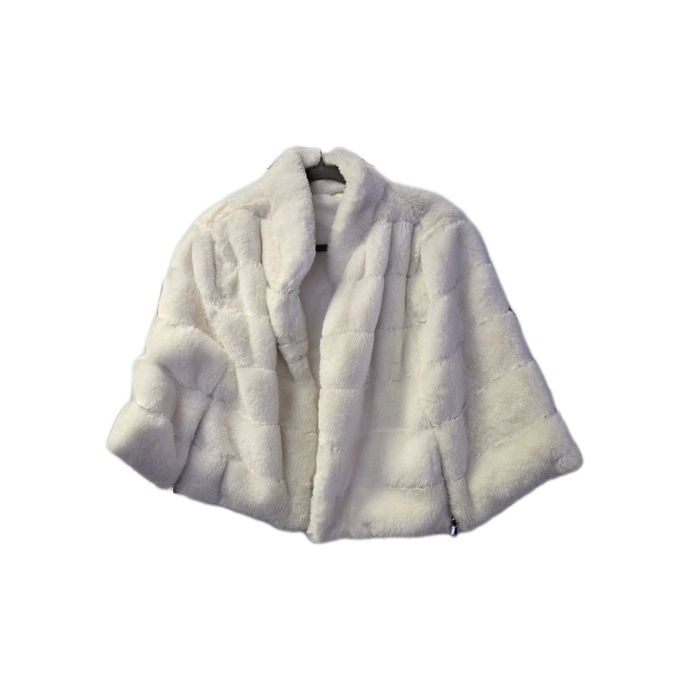 Tahari Womens Cape Coat  Satin‎ Lining One Size White 19 in long